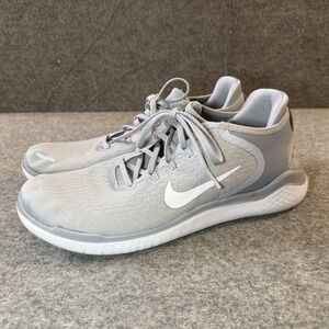 Nike Free RN 2018 Men's Running Shoes Gray White Size 11 Athletic Sneakers